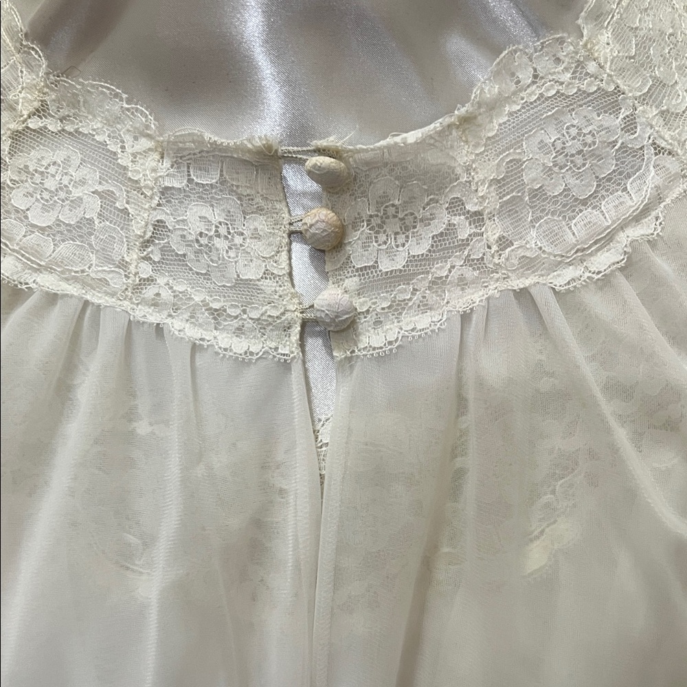 Vintage Elegant White Bridal Lingerie Set With Ni… - image 3